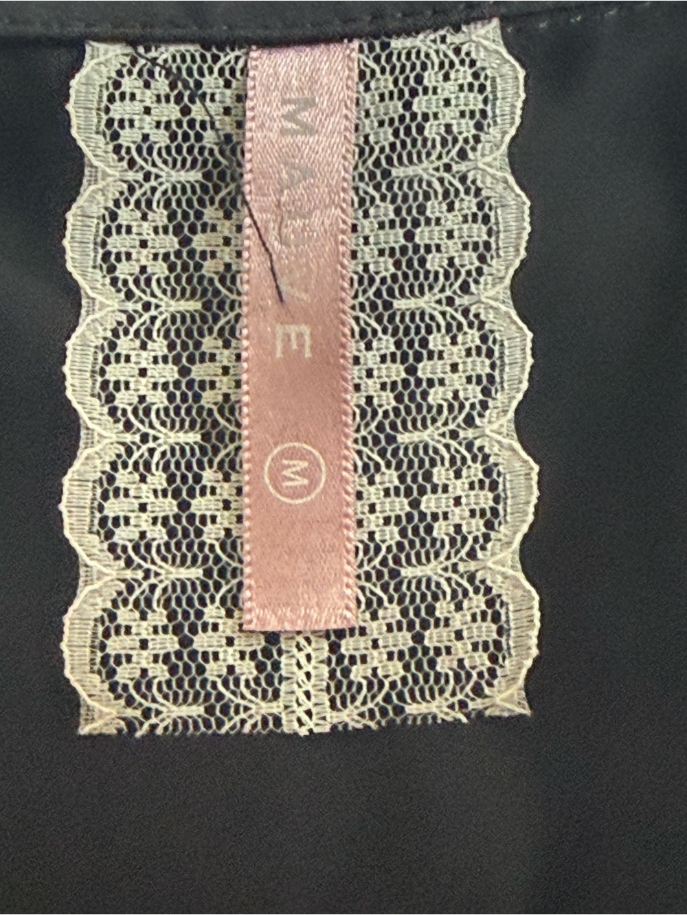 Anthropologie Black Top with Cream Lace, Sleeveless - Picture 7 of 9